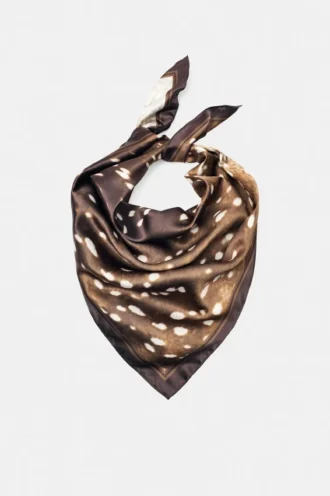 Bandana in raso con stampa cervo
