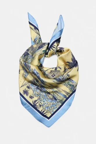 Bandana in raso con stampa da spiaggia