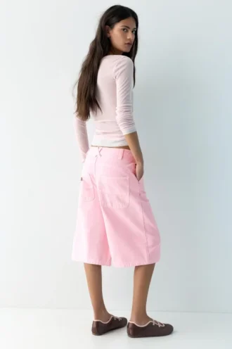 Bermuda in jeans rosa