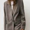 Blazer a righe doppiopetto