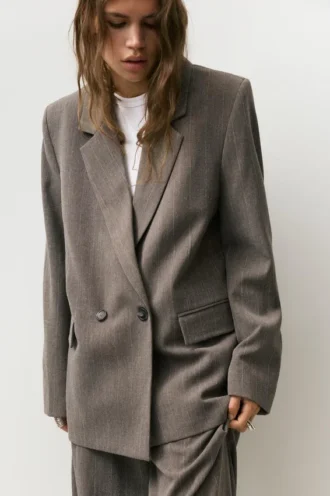 Blazer a righe doppiopetto