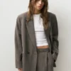 Blazer a righe doppiopetto