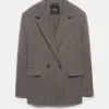 Blazer a righe doppiopetto
