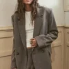 Blazer a righe doppiopetto