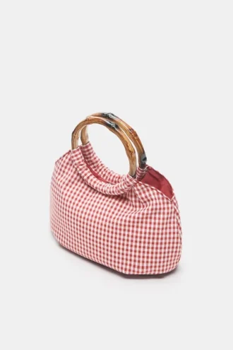 Borsa a mano con stampa a quadretti