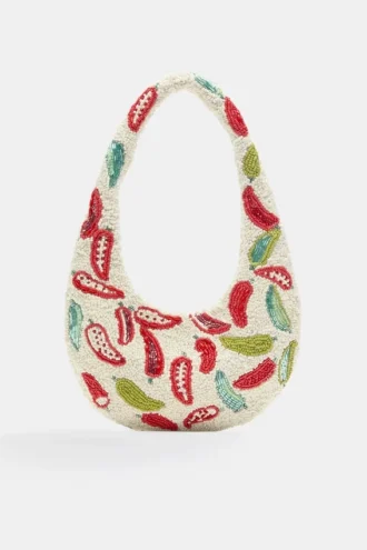 Borsa a tracolla con perline