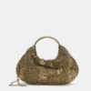 Borsa con perline e manico metallico Borsa con perline e manico metallico