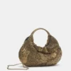 Borsa con perline e manico metallico Borsa con perline e manico metallico