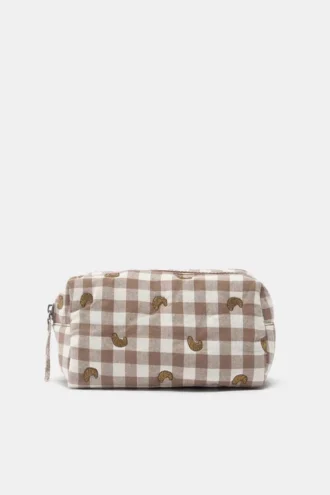 Borsa da toilette a quadretti