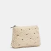 Borsa da toilette in finta pelle di montone con cuore Borsa da toilette in finta pelle di montone con cuore