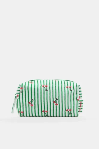 Borsa da toilette in spugna a righe