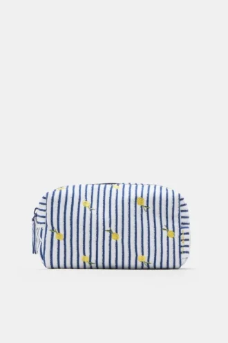Borsa da toilette in spugna a righe