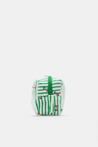 Borsa da toilette in spugna a righe