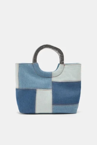 Borsa in denim patchwork