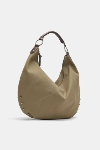 Borsa shopper con anelli borchiati