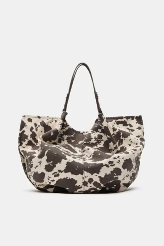 Borsa shopper con stampa mucca Borsa shopper con stampa mucca