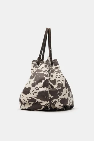 Borsa shopper con stampa mucca Borsa shopper con stampa mucca