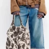 Borsa shopper con stampa mucca Borsa shopper con stampa mucca