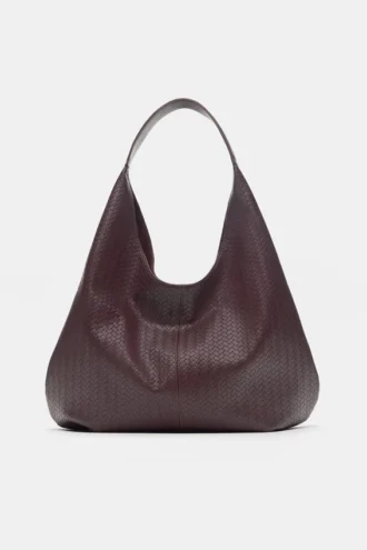 Borsa shopper effetto intrecciato