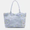 Borsa tote a righe effetto asciugamano Borsa tote a righe effetto asciugamano
