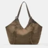 Borsa tote in ecopelle con dettagli sul cinturino Borsa tote in ecopelle con dettagli sul cinturino