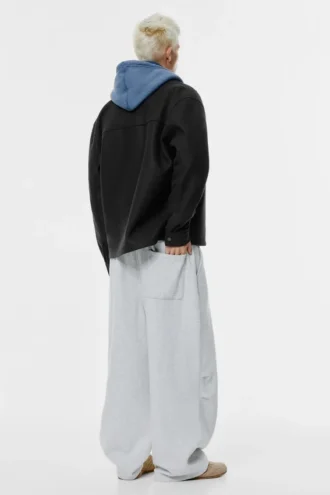 Camicia oversize in misto lana
