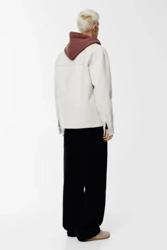 Camicia oversize in misto lana