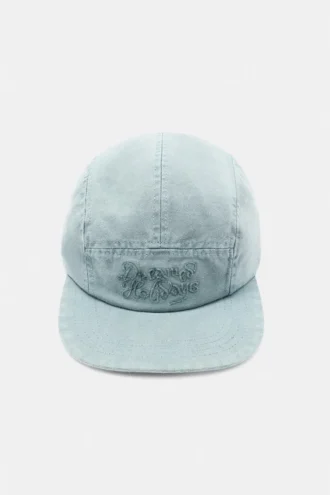 Cappellino blu a 5 pannelli con ricamo