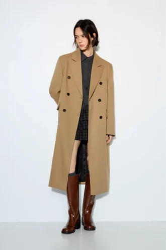Cappotto lungo color cammello