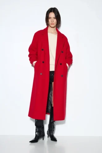 Cappotto lungo rosso morbido