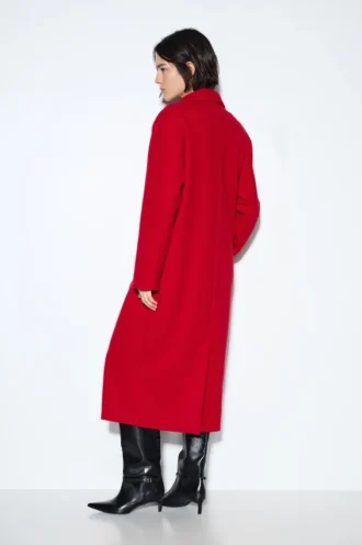 Cappotto lungo rosso morbido