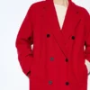 Cappotto lungo rosso morbido Cappotto lungo rosso morbido