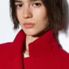 Cappotto lungo rosso morbido Cappotto lungo rosso morbido