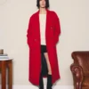 Cappotto lungo rosso morbido Cappotto lungo rosso morbido