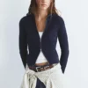 Cardigan a costine con zip Cardigan a costine con zip
