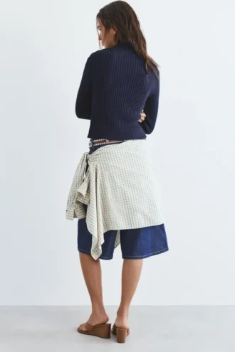 Cardigan a costine con zip