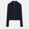 Cardigan a costine con zip Cardigan a costine con zip