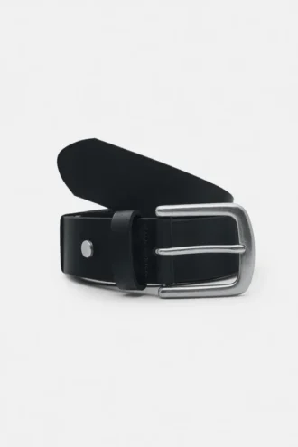 Cintura nera in pelle al 100%