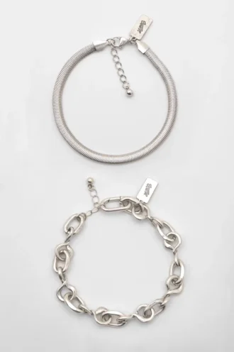 Confezione da 2 bracciali a catena
