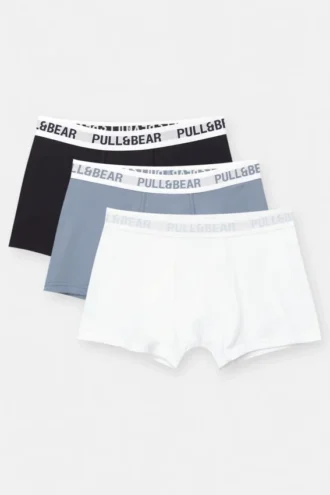Confezione da 3 boxer con fascia in vita azzurra