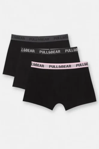 Confezione da 3 boxer con fascia in vita rosa