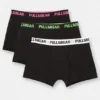 Confezione da 3 boxer neri con fascia in vita neon Confezione da 3 boxer neri con fascia in vita neon