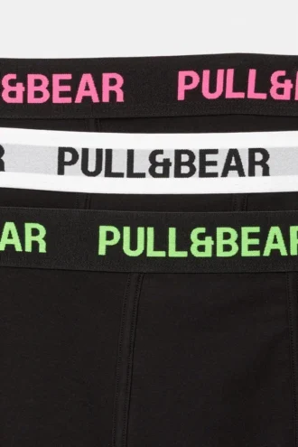 Confezione da 3 boxer neri con fascia in vita neon