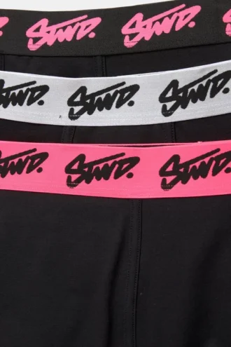 Confezione da 3 boxer neri con logo STWD rosa