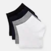 Confezione da 4 paia di calzini corti basic in stile pantaloncini Confezione da 4 paia di calzini corti basic in stile pantaloncini