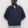 Felpa basic con zip a un quarto Felpa basic con zip a un quarto