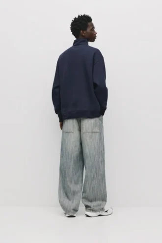 Felpa basic con zip a un quarto