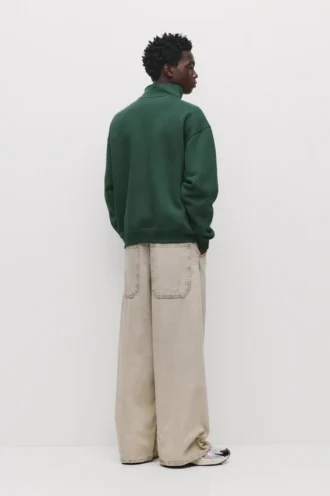 Felpa basic con zip a un quarto
