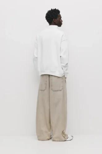 Felpa basic con zip a un quarto