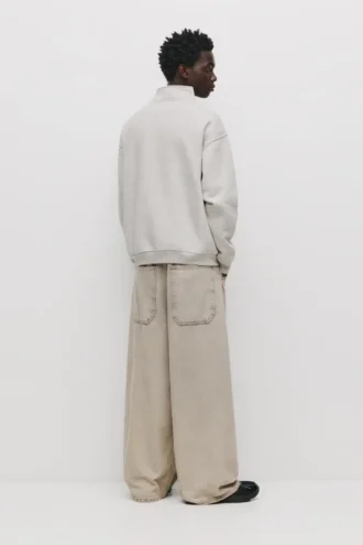 Felpa basic con zip a un quarto
